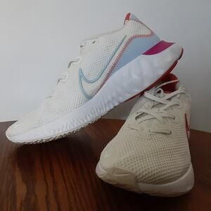 Nike Renew Run Shoes Sneakers Women's Size 11 White Pink Running CK6360-100